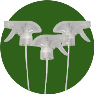 Trio de Válvulas Gatilho Borrifador Spray Transparente - Bioz Green